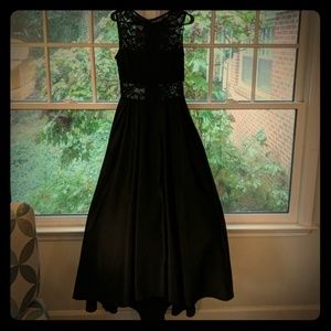 Betsy & Adam High Low cut out gown